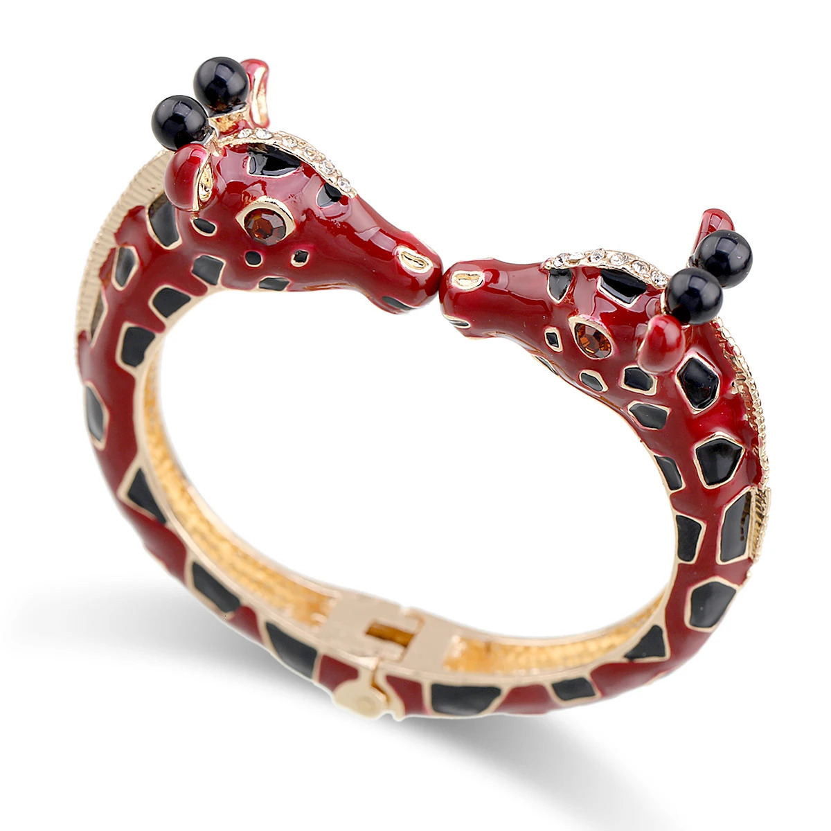 est Trendy Giraffe Cuff Bracelet Statement Bangle for Women Gold Plating with Colorful Enamel Animal Bracelet Pulseira 240626