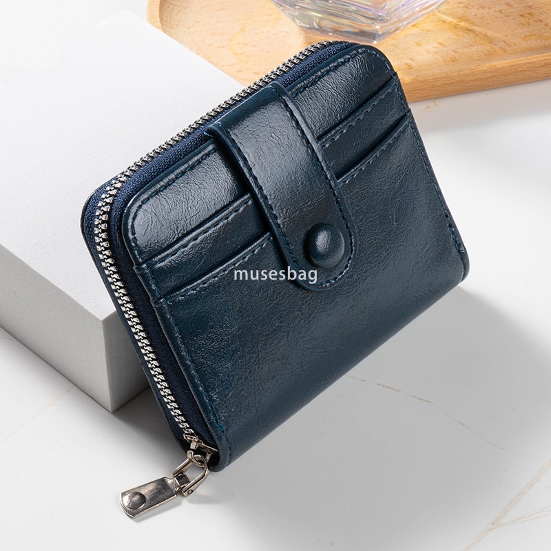 Fashionable and versatile for both men and women classic and practical multi slot wallet with zipper PU small fragrant casual leather zero wallet slot