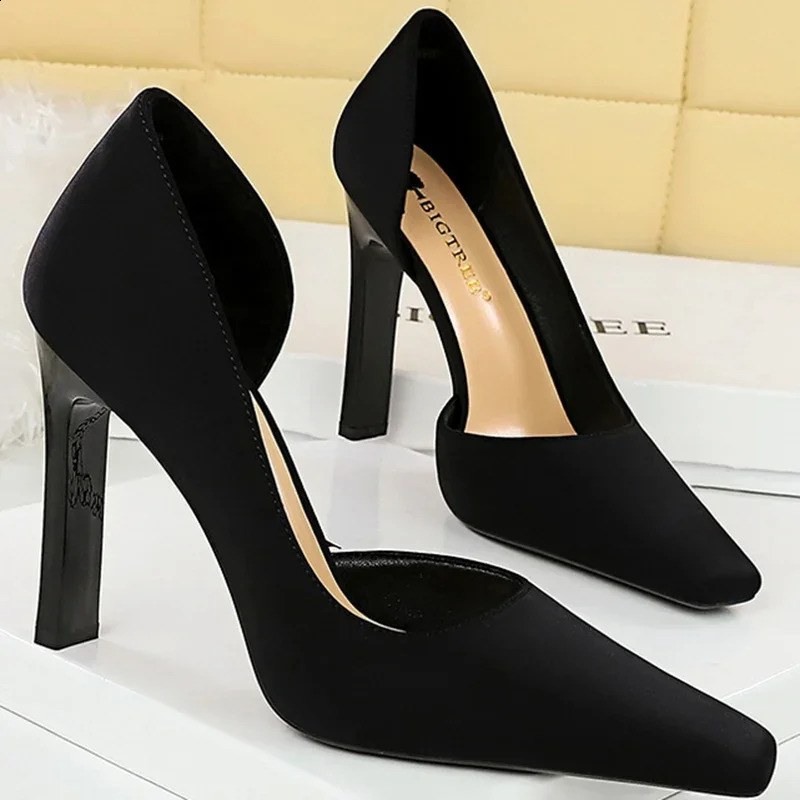 Women 11cm High Heels Fashion Pumps Lady Green Purple Block Extreme Heels Fetish Nightclub Evening Party Plus Size 34-43 Shoes 240702