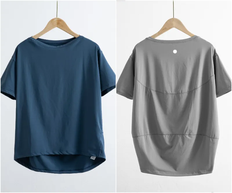Womens Yoga Outfits Summer Shirts Girls Running Sport Short Sleeve T-shirts Ladies Casual Adult Sportswear Loose Exercise Fitness Wear Cotta