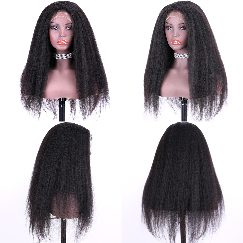 Kinky Straight Wig Full Lace Human Hair Wigs for Black Women 250 Density U Part Wig Yaki Full Lace Wig Lace Front Wigs EverBeauty