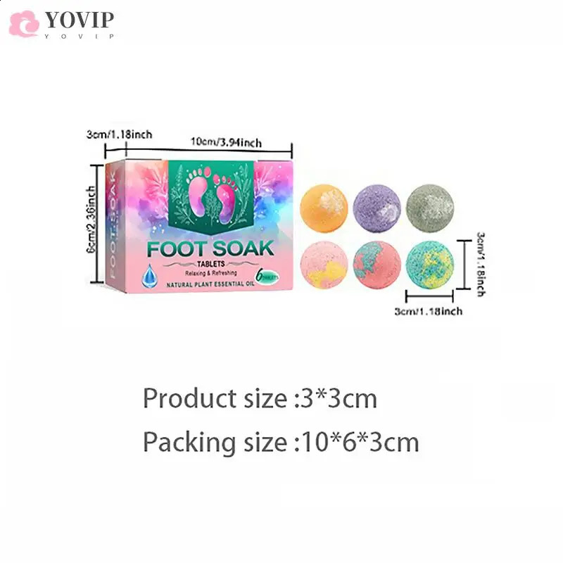 6pcs Essential Oil Foot Bath Balls Herbal Foot Soak Pills Instant Soak Balls Sweat Balls Bath Salts Ginger Dispel Cold 240701