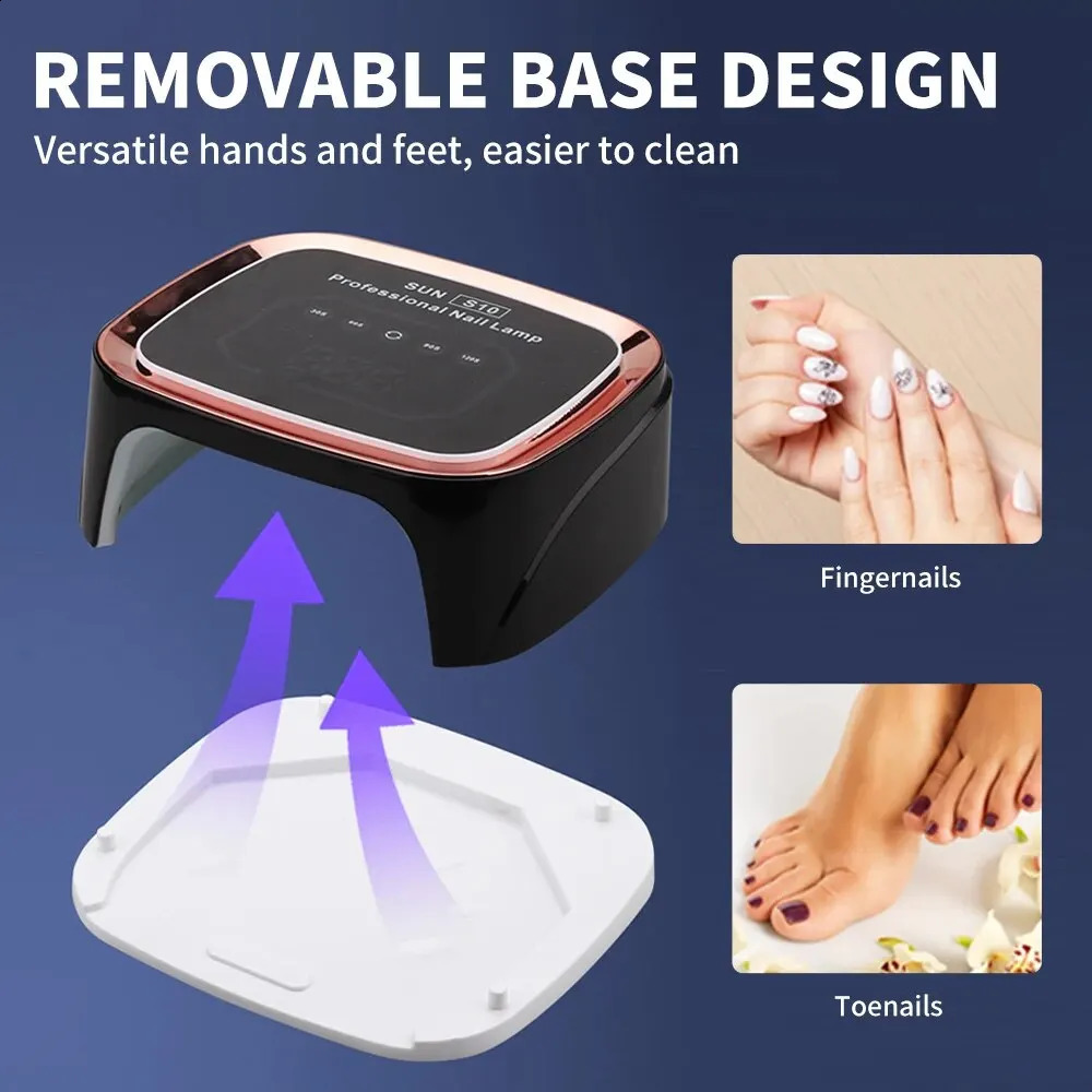 Professional Rechargeable Nail UV LED Lamp Dryer HD Display Smart Wireless Nail Drying Lamp for Fast Dry Curing All Polish Gel 240701