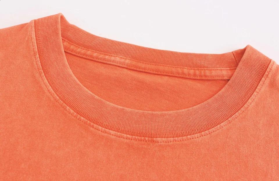 Wholesale 280gsm heavy weight T Shirt Men Hip Hop Vintage Washed Oversized Streetwear 100% Cotton T-shirt 240701