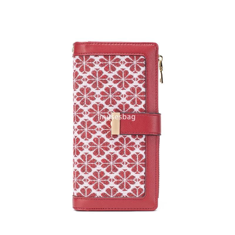 High end women's fashionable and minimalist long passport bag with colorful and versatile patterns zero wallet buckle lightweight and multifuncti