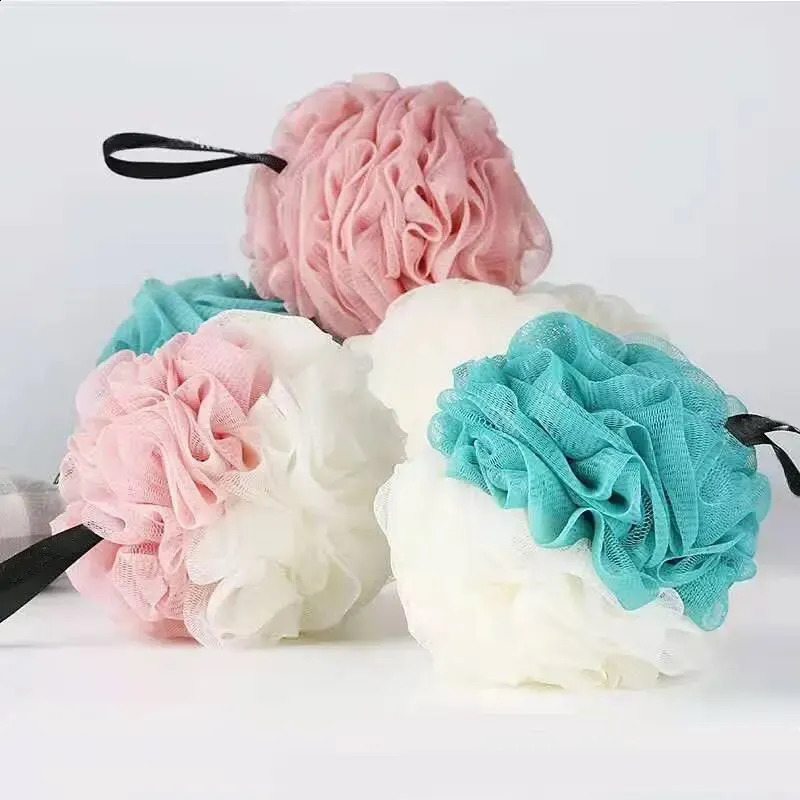Large Bath Balls Color Blocking Bath Flower Soft Scrubbing Bubble Net Two Color Bath Flower 240701