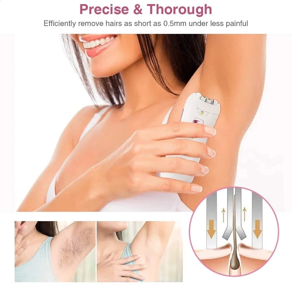 Rechargable Female Epilator Women Shaver Electric Lady Shaving Trimmer Bikini Leg Body Depilador 240701
