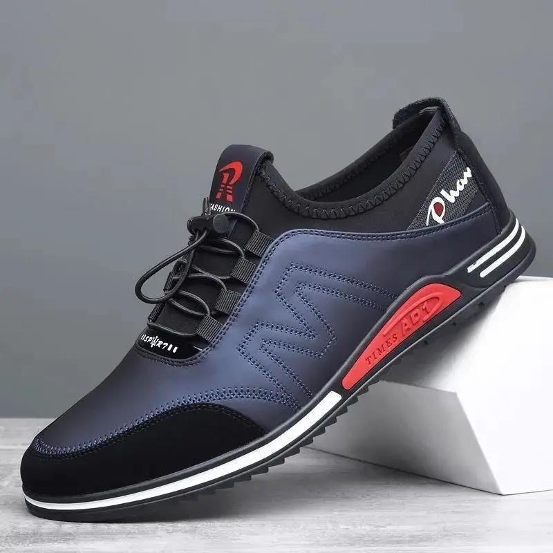 2024 spring new low-top fashion trend lace-up business casual leather shoes leather surface breathable invisible height-increasing men's shoes