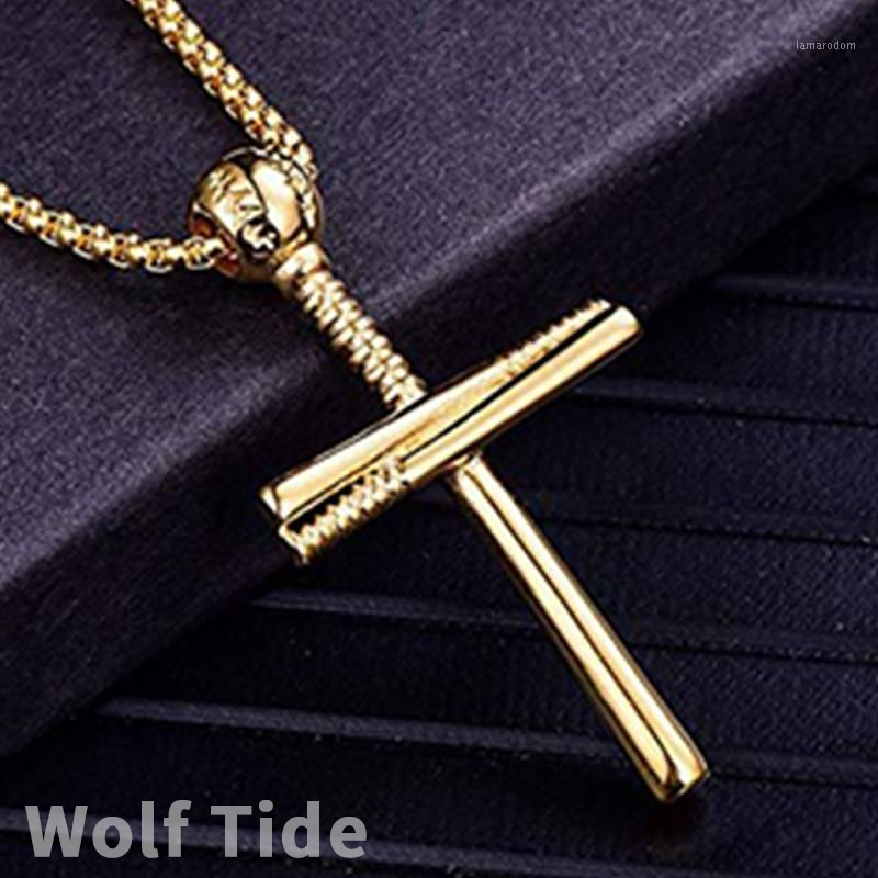 Cremation Urn Baseball Gold Cross Necklace For Ashes Memorial Keepsake Titanium Stainless Steel Pendant Remembrance Jewelry Gifts Women Men Collar Who