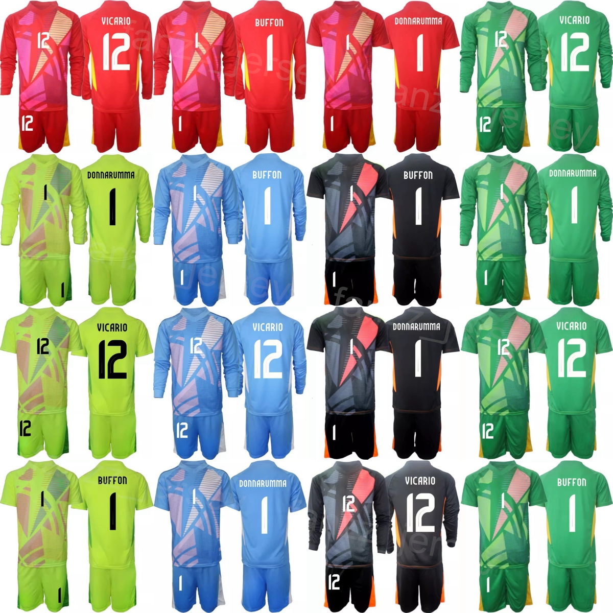 National Long Sleeve GK Soccer 1 Dino Zoff Jersey Set 24-25 Mens Kid Goalkeeper 1 Gianluigi Donnarumma 22 Durante 12 Guglielmo Vicario Football Shirt Kits YiDaLi