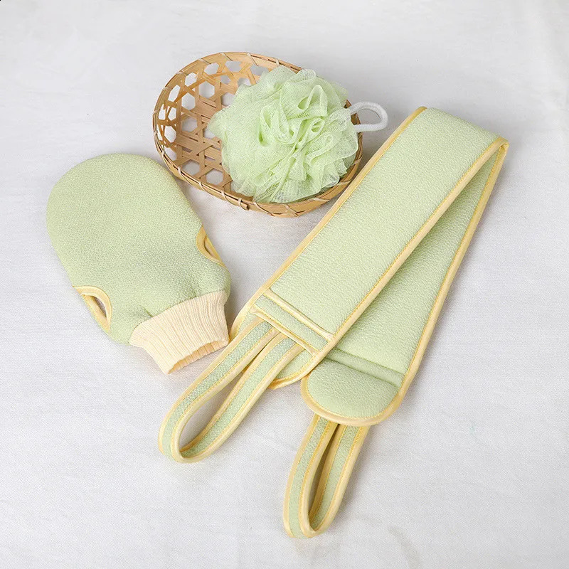 3Pcs/Set Body Cleaning Washcloth Soft Brush Home el Bathroom Shower Ball Back Scrubber Set Exfoliating Skin Towel Bath Gloves 240701