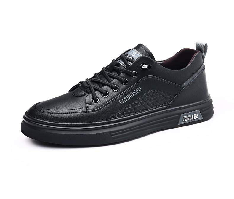 Men's Sneakers Genuine Leather 2024 Trend New Korean Version Round Toe Versatile Little White Shoes Anti-slip, wear-resistant, breathable casual 