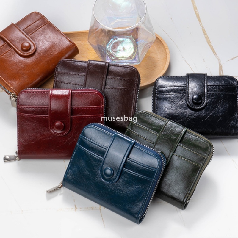 Fashionable and versatile for both men and women classic and practical multi slot wallet with zipper PU small fragrant casual leather zero wallet slot