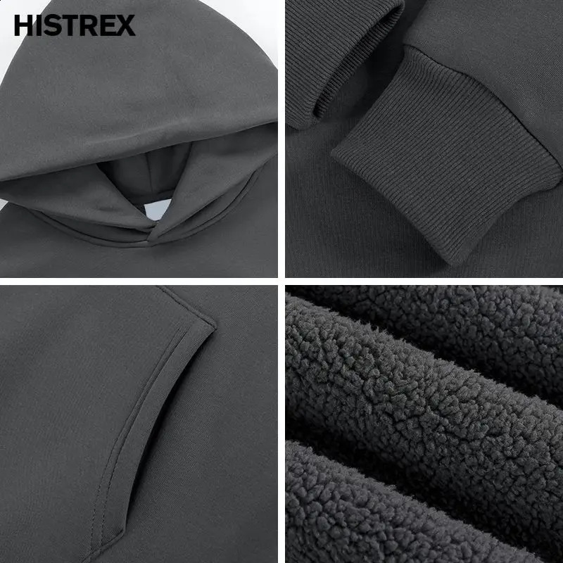 500 Grams Cotton Thick Hoodie MenAutumn Winter Warm TopsLambswool Fleece Fashion Womens Jogger SweatshirtHeavy Weight 17.6 oz 240701