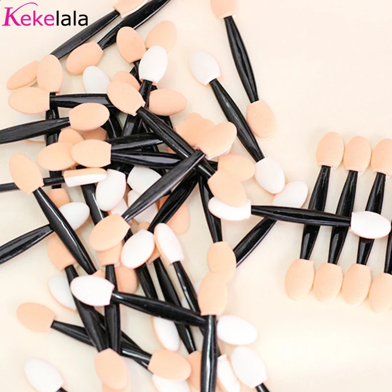 Kekelala Wholesale 5030Pcs Disposable Eyeshadow Brush Portable Double End Sponge Eye Shadow Applicators Beauty Makeup Tools 240701