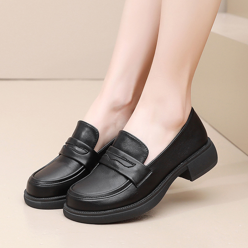 Shoes British Style Small Leather Shoes Spring New Thick Sole One Step Soft Sole Small Leather Shoes Versatile Women's Shoes