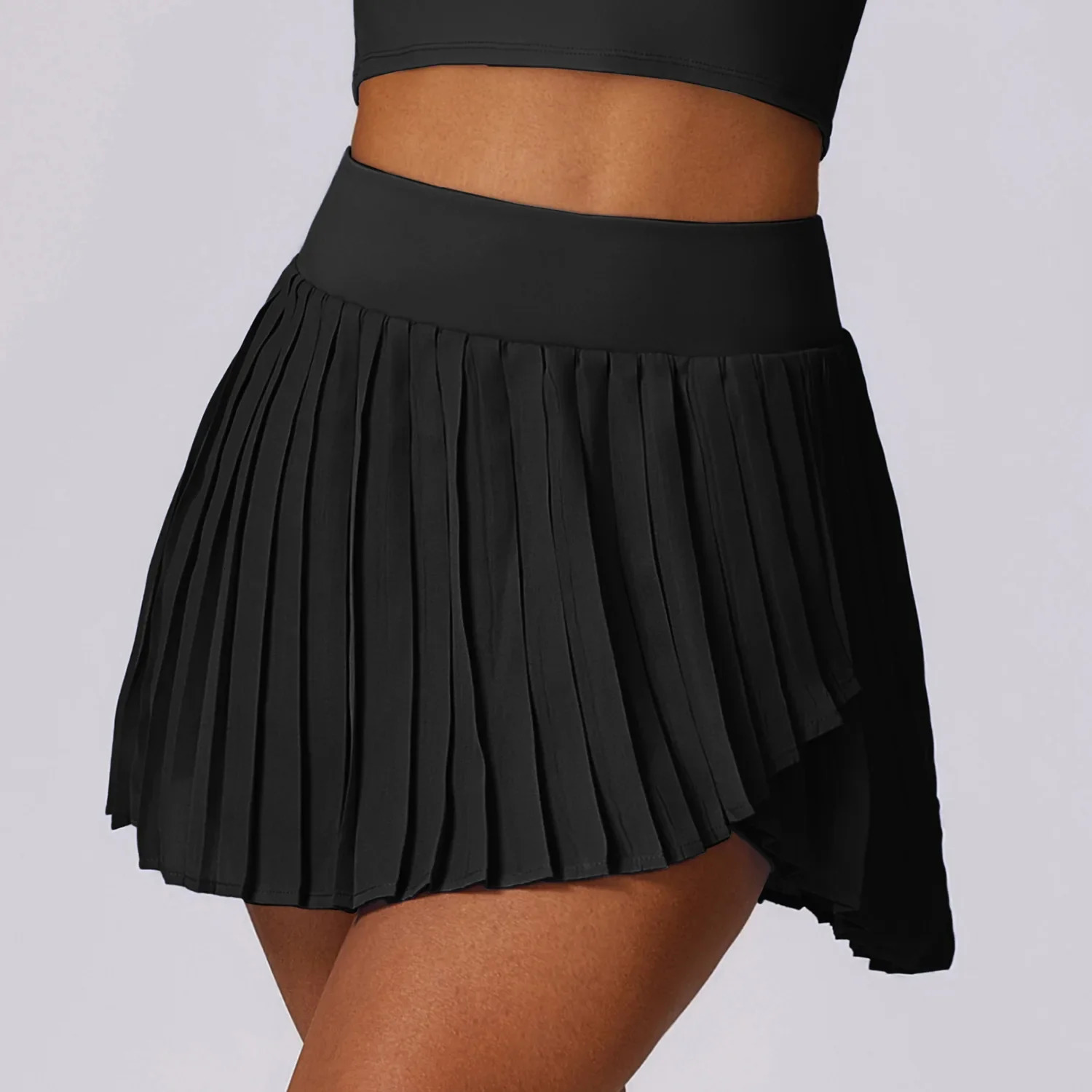 A-line Skirt for Kids High Waist Thin Irregular Pleated Skirt Girls Short Fashion Tennis Baseball Sport All-match Children Skirt 240701