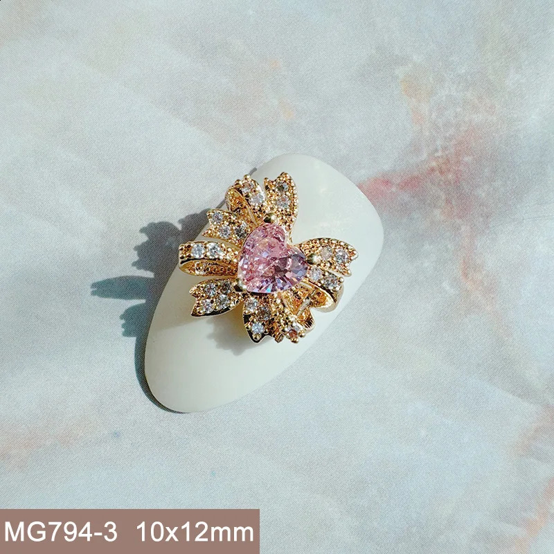 10pcs Valentines Day Love Heart Sailor Moon Nail Art Parts Zircon Crystal Manicure Nails Accesorios Supplies Decorations Charms 240701