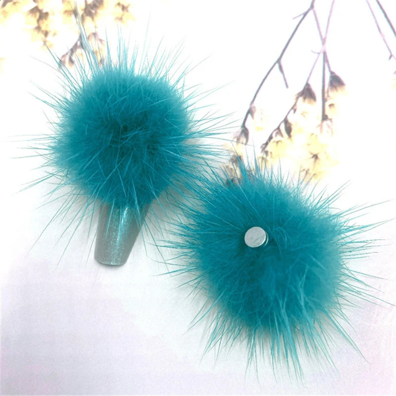 5pcs Detachable Magnet Ball Fluffy 3D 16 Colors 27*27mm Puffy Pom Pons Set Kit Jewelry Manicure Accessories DIY Nails Charms 240701