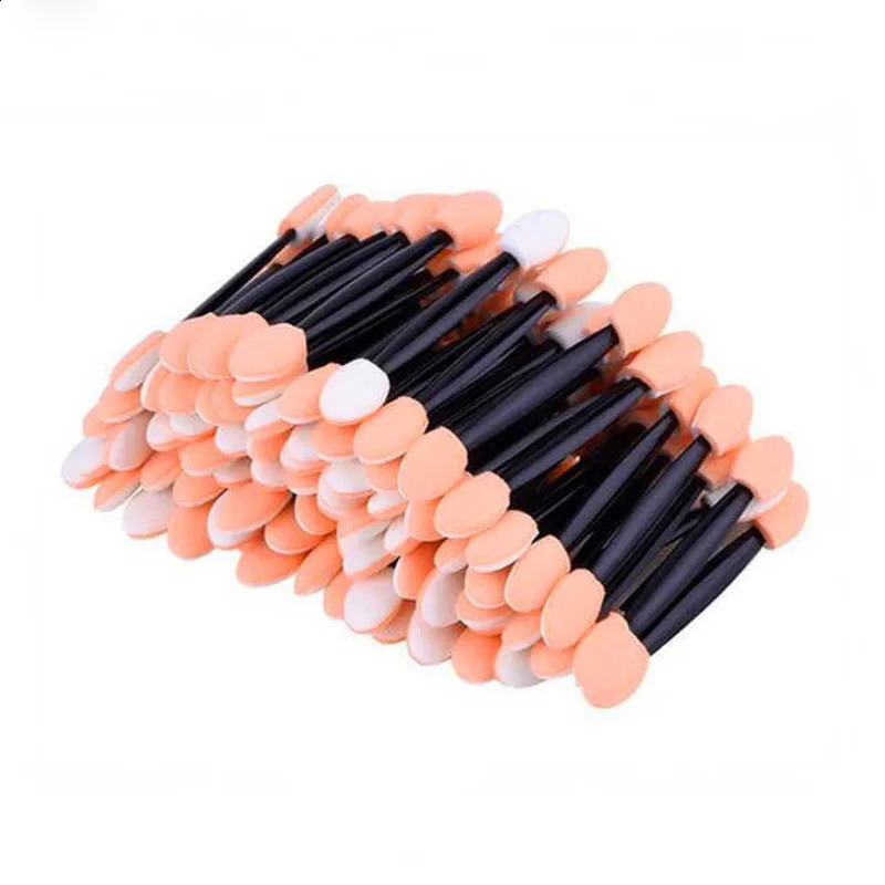 Cuttte 120PCS Disposable Dual Sides Eye Shadow Sponge Applicators with Container Length Eyeshadow Brushes Makeup Applicator 240701