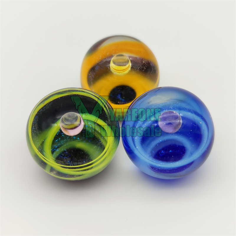 Galaxy Glass Marble Top 22mmOD Ball with a Pearl Inside Vortex Marbles for Dabbing Quartz Banger Nails YAREONE Wholesale