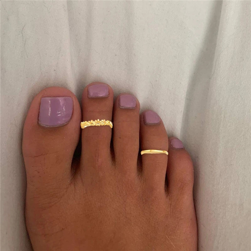 6Pcs Toe Rings for Women Adjustable Stainless Steel Gifts Summer Beach Foot Jewelry Hawaiian Foot Jewelry Foot Ring 240626