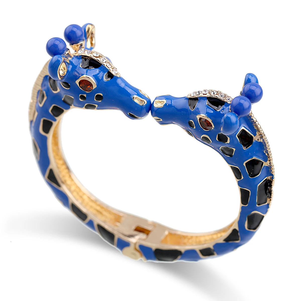 est Trendy Giraffe Cuff Bracelet Statement Bangle for Women Gold Plating with Colorful Enamel Animal Bracelet Pulseira 240626