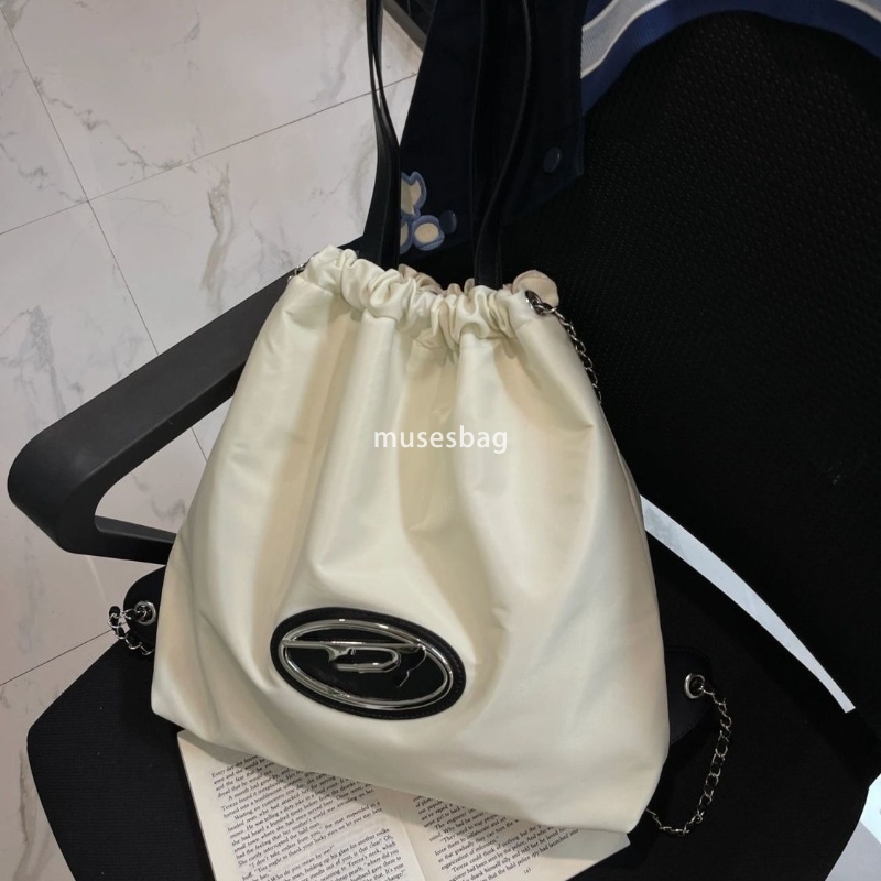 Western style women's high-end nylon fabric large capacity backpack new high-end and niche design large capacity drawstring single shoulder bag h