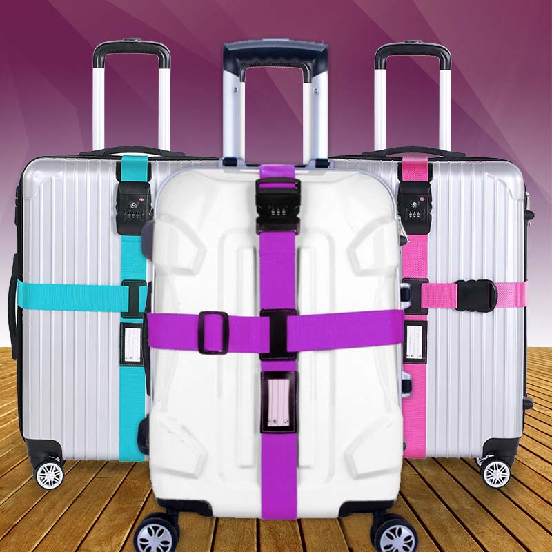 Baggage Belt Travel Top Quality Adjustable Luggage Suitcase Strap 3 Digits Password Lock Buckle Safe Belt Strap Baggage Belts