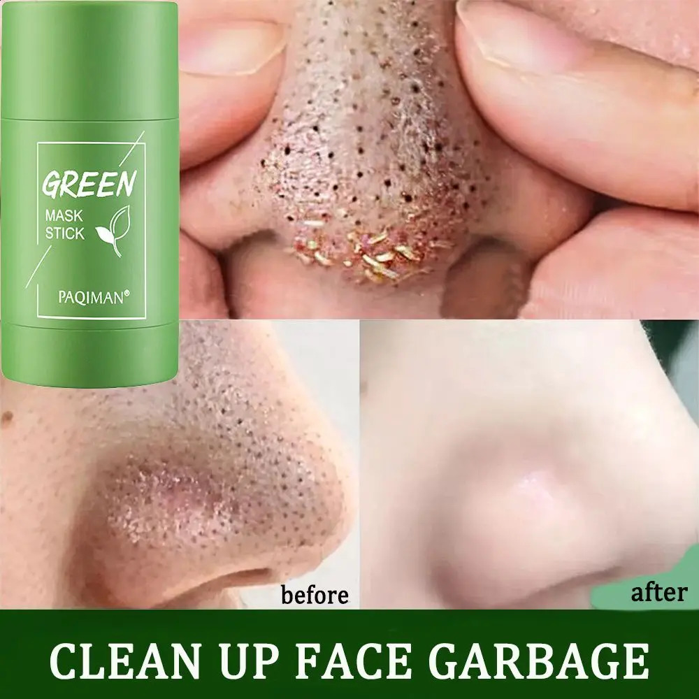 Green Tea Mask Stick Blackheads Acne Deep Cleansing Purifying Clay Oil Control Solid Moisturizing Skin Care 240701