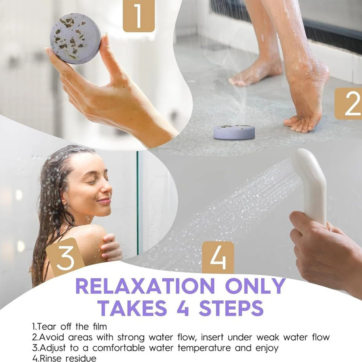 8Pcs/box Shower Steamers Aroma Spa Kit Bath Bomb Bubble Bath Salt Balls Women Essential Oil Fizzy Balls Shower Supplies 240701