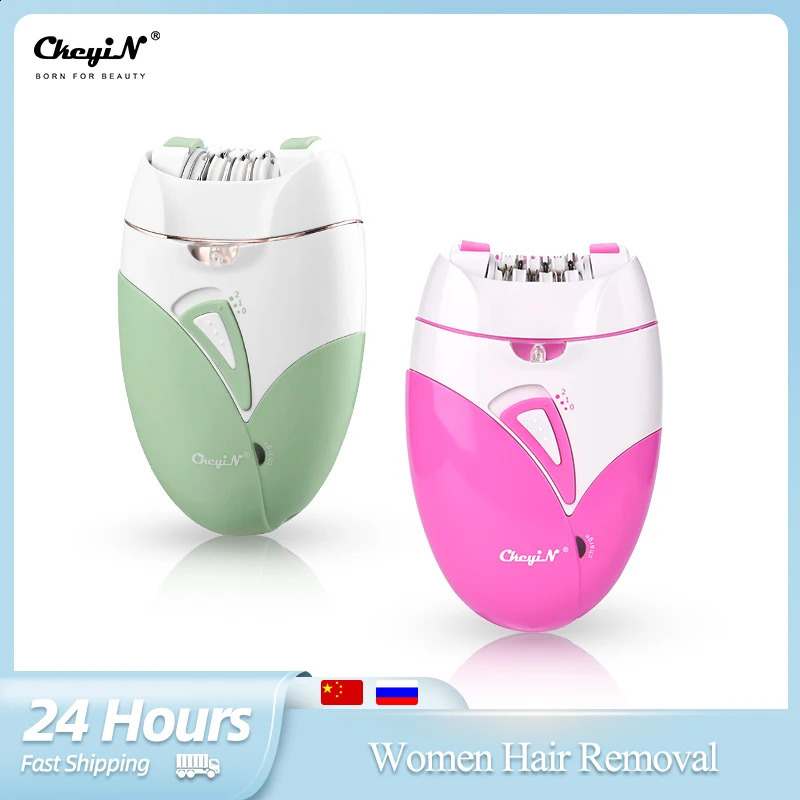 CkeyiN Woman Hair r Female Shaving Machine Painless Electric Epilator Rechargeable Bikini Leg Razor With Light 240701