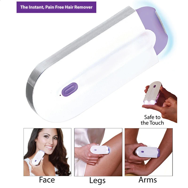 Women Hair Eraser Hair Touch Light Safely Sensor Shaver USB Rechargeable Face Leg Bikini Hand Shaver Hair r Lady 240701