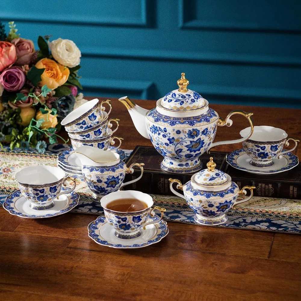 Coffee Tea Sets Vintage flower tea set suitable for womens tea parties or gifts giving teapots to boiling pots teapots perfume kitchen meals y240
