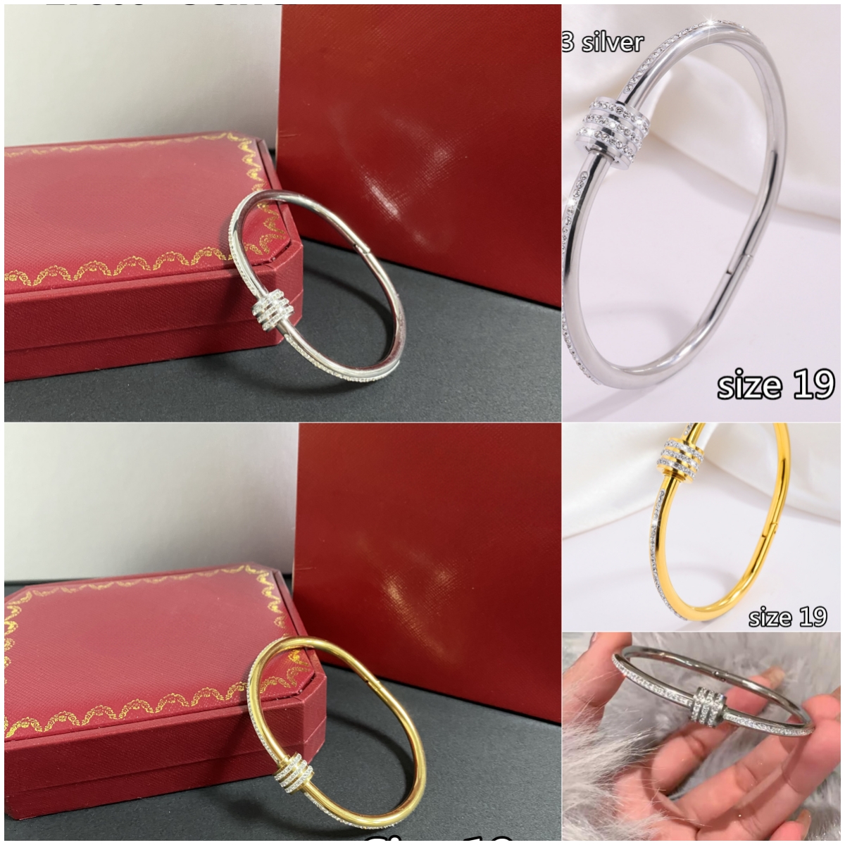 Screw Bangles Necklace Titanium Steel Luxury Screwdriver Bracelet for Women Lover Bracelets with Gift box