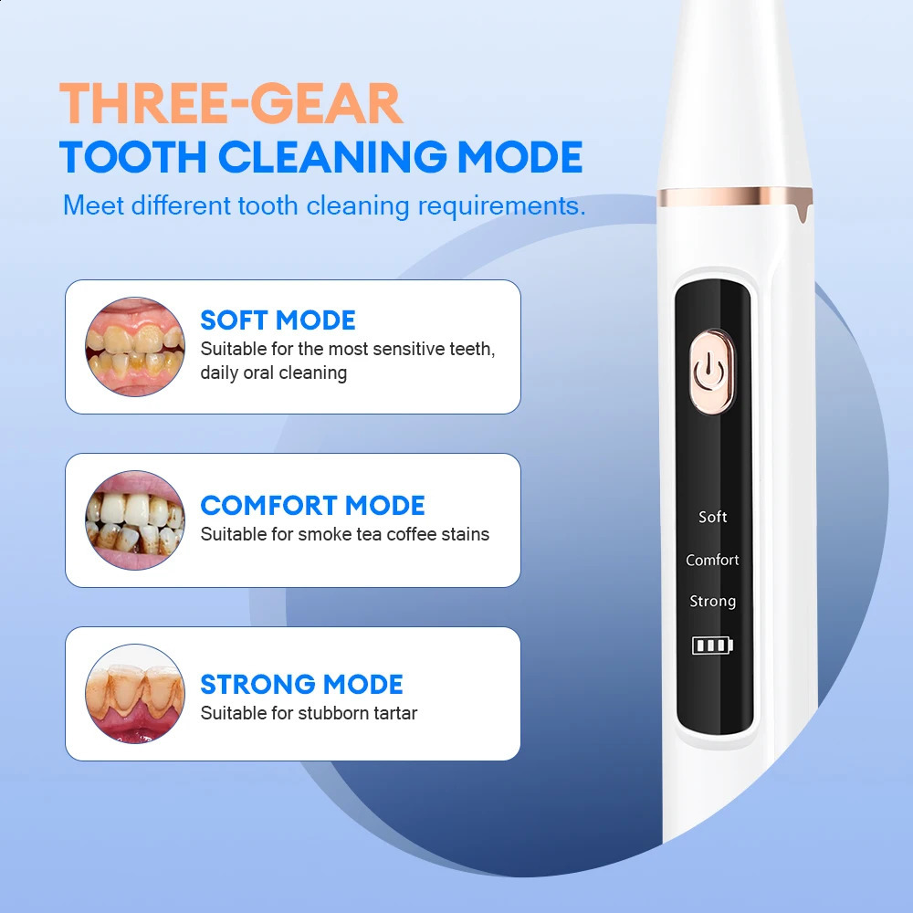 Ultrasonic Dental Calculus r Teeth Plaque Tartar Eliminator Stains Cleaner Electric Dental Tooth Stone r 240701