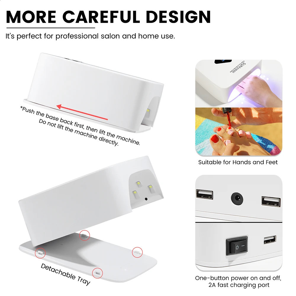 Built-in Battery Rechargeable UV LED Nail Lamp Cordless Nail Dryer for Gel Polish Professional Nail Art Manicure Tools for Home 240701