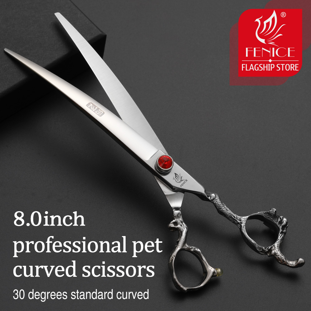 Fenice Dragon handle curved pet grooming scissors for dogs grooming shears ножницы tijeras tesoura
