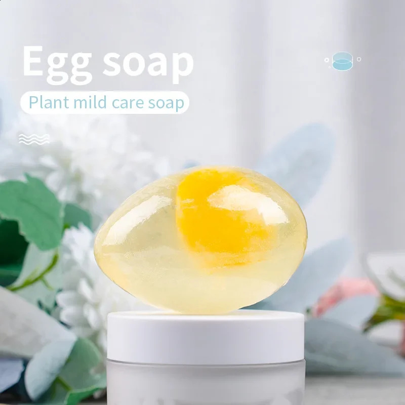 Natural Organic Collagen Egg Soap Wholesale Collagen Handmade Face Bath Soap Bar 80g Savon Eclaircissant Sabun 240701