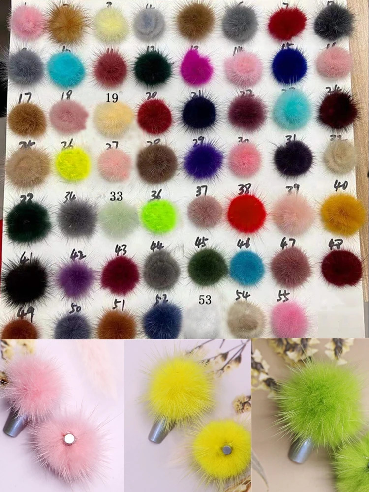 5pcs Detachable Magnet Ball Fluffy 3D 16 Colors 27*27mm Puffy Pom Pons Set Kit Jewelry Manicure Accessories DIY Nails Charms 240701