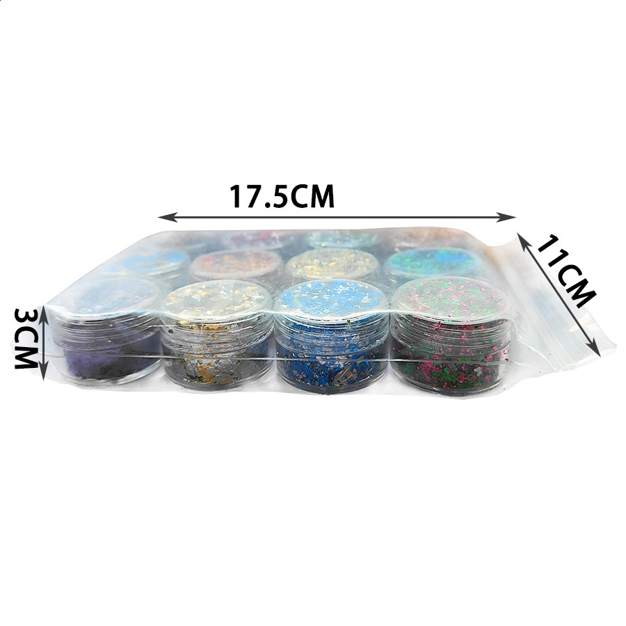 12 Colors Set Mixed-Color Gold Foil Fake For Gilding Christmas Gift Decoration Nail Art Epoxy Resin Crafts DIY Phone Case Slime o240701