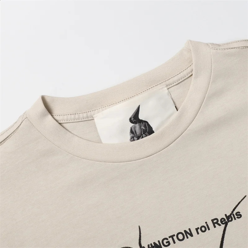 Summer High Street Round neck Casual Loose Printed Pattern Casual Mens Womens RRR123 Tee Tops High Quality Short Sleeve T-shirt 240701