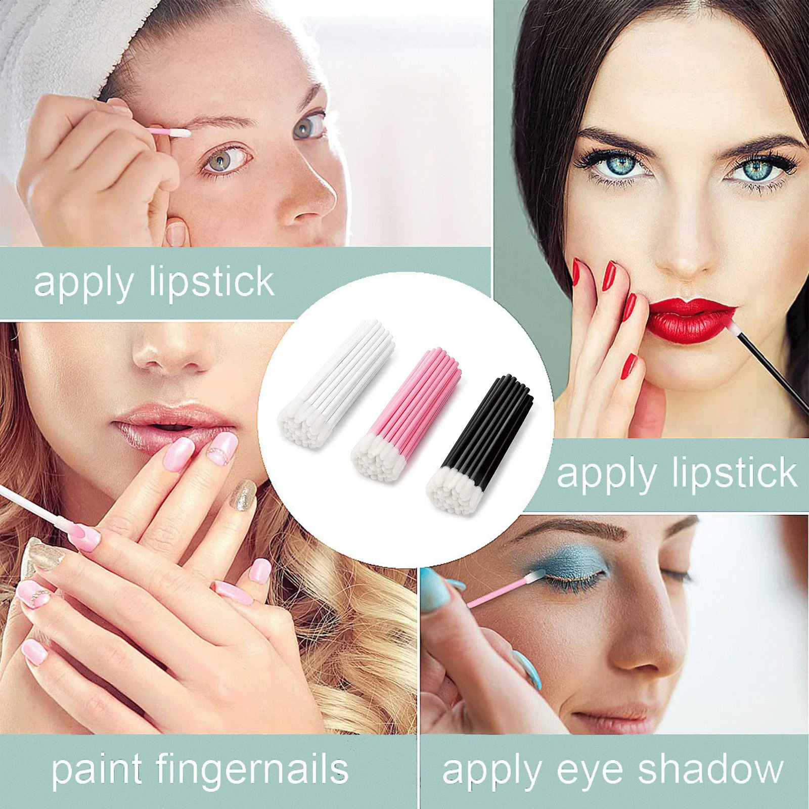 5001000PCS Disposable Hollow Bar Lip Brushes Lip Gloss Applicators for Mascara Eye Shadow Lipstick Makeup Tools Wholesale 240701