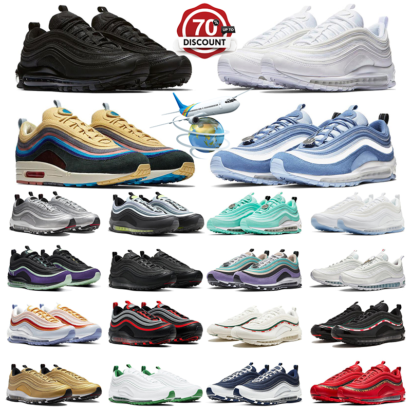 running shoes 97 trainers 97s Triple Black White shoes Sean Wotherspoon Halloween Silver Bullet Bred Gym Red mens sneakers sports