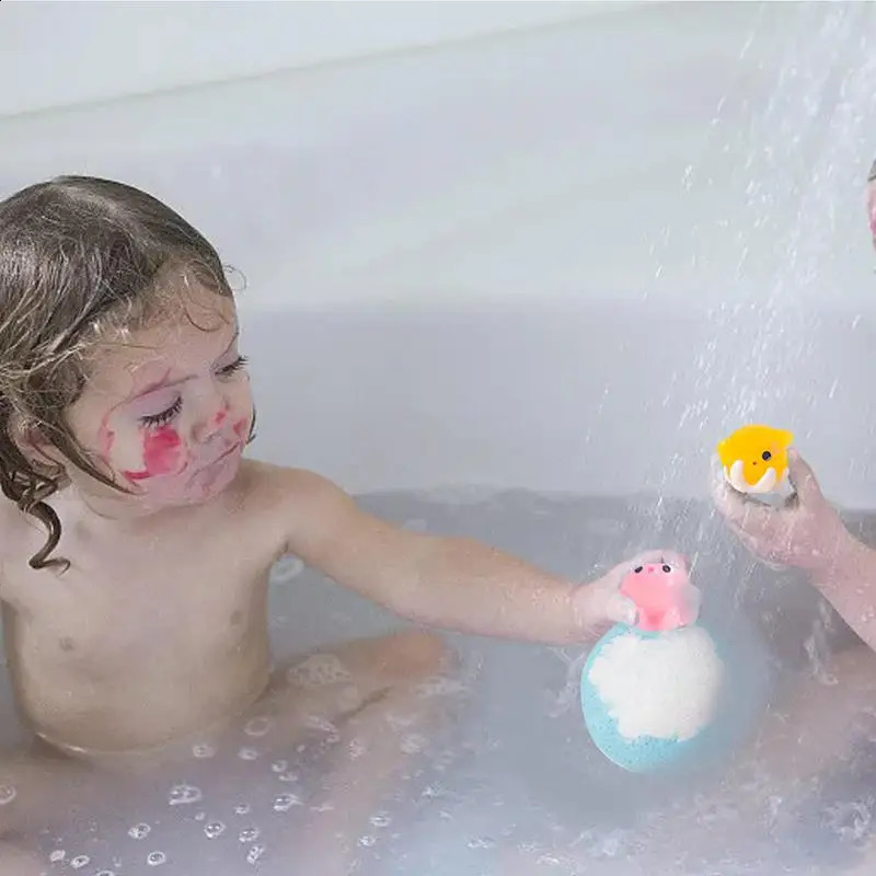 12pcs Bath Balls For Kids With Toys Inside Surprise Bubble Bath Fizzies Vegan Oil Spa Relaxing Children Gift 240701