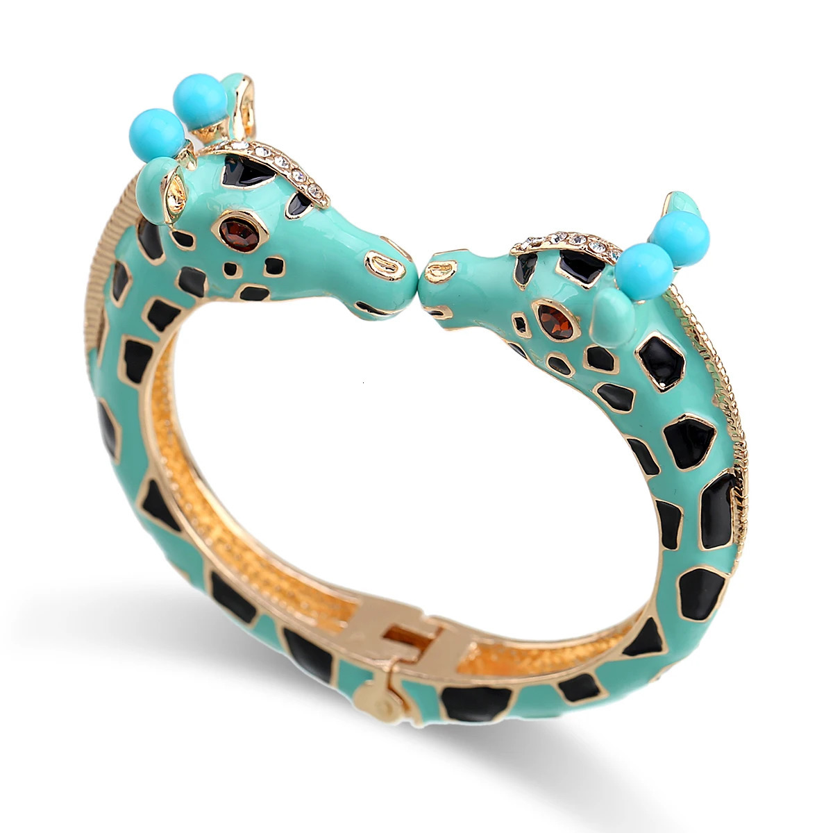 est Trendy Giraffe Cuff Bracelet Statement Bangle for Women Gold Plating with Colorful Enamel Animal Bracelet Pulseira 240626