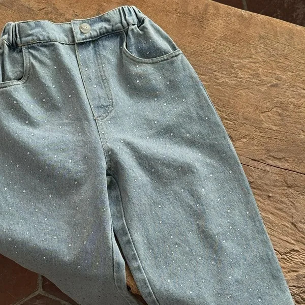 Children Clothing Spring Summer Fashion Korean Style Straight Leg Jeans for Girls Kids Casual Full Length Denim Pants 240701