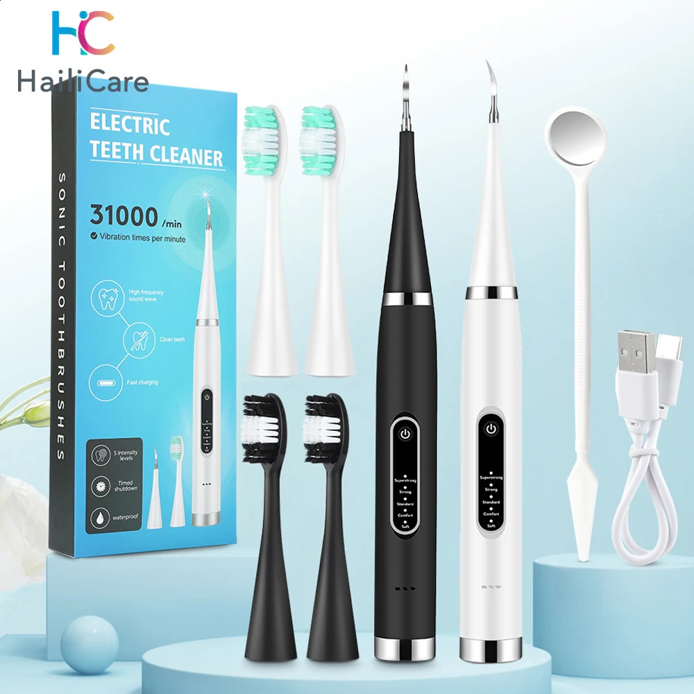 Electric Teeth Dental Calculus Plaque Coffee Stain Tartar Removal High Frequency Sonic Toothbrush Teeth Cleaner 240701