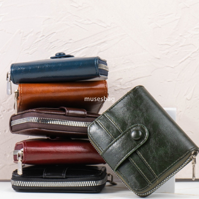 Fashionable and versatile for both men and women classic and practical multi slot wallet with zipper PU small fragrant casual leather zero wallet slot