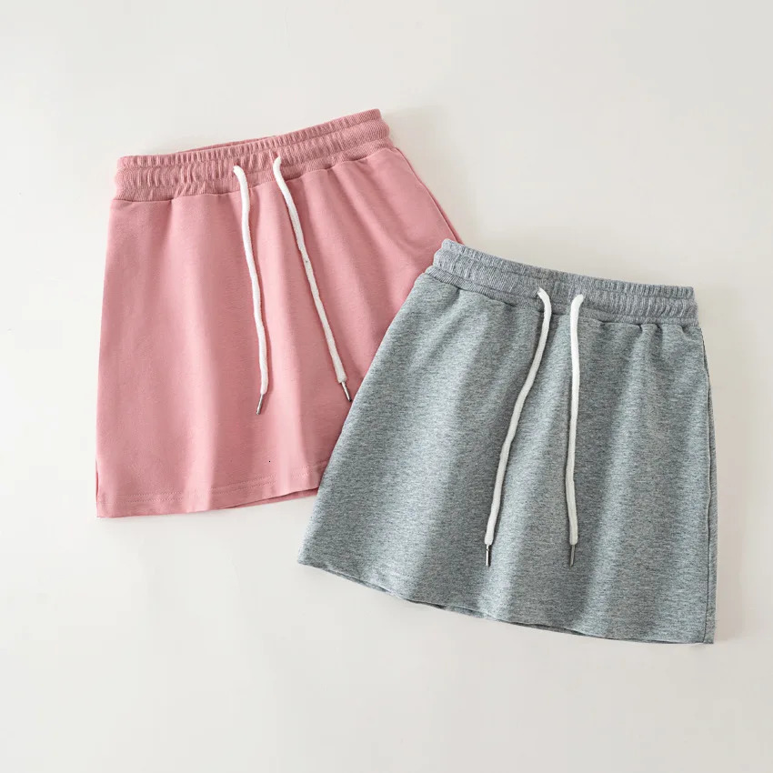 Girls Summer Short Skirt Cotton Casual Sport Teenage Kids Skirt 8-12 Years School Skirt for Children Solid Elastic Waist 240701